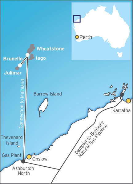 Wheatstone, na osta noroeste da Austrália Ocidental