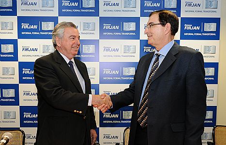 Raul Sanson, representante da Firjan, e o gerente geral da Petrobrás, Paulo Fernando Gomes Cavalcanti