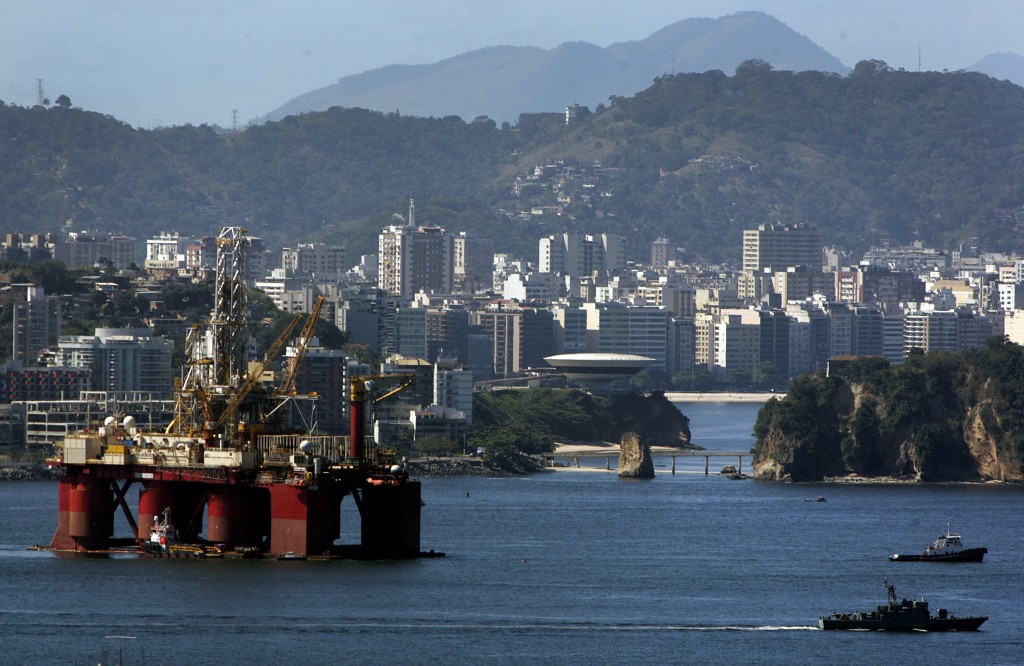 General Views Of Shipping Traffic & Oil Platforms In Guanabara Bay