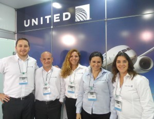 Nicholas Rivelli, Marcio Adler, Alessandra Goncalves, Isabel Bartholomeu e Lucia Lima - United Airlines