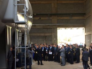 O presidente Michel Temer e comitiva durante visita ao LABGENE