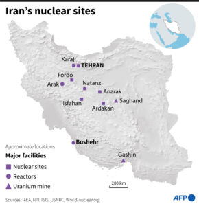 O MAPA DAS BASES NUCLEARES IRANIANAS