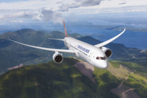 Aerial View of Boeing 787-9 Dreamliner