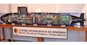 A maquete do submarino nuclear brasileiro, que já está em construção