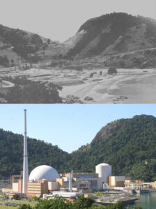 NUCLEAR FAZ BEM À FLORESTA: antes das usinas, desmatamento nas montanhas. Depois delas, vegetação exuberante no entorno da praia