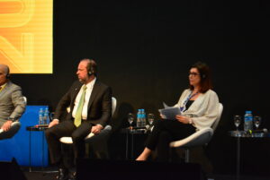 Alexandre Silveira e a presidente da Petrobrás, Magda Chambriard, defenderam a exploração da Margem Equatorial durante o evento