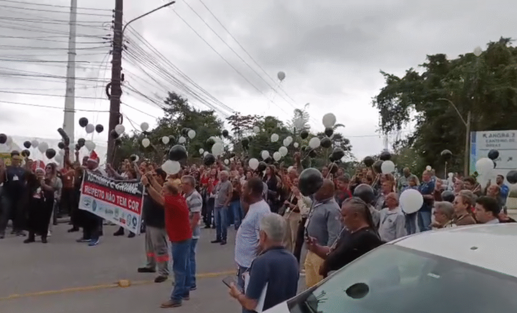 Trabalhadores da Eletronuclear realizaram protesto em outubro 